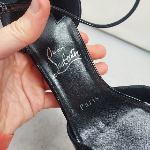 Christian Louboutin Black Sandaloo Patent Platform Sandal - Picture 5 of 11